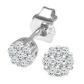 0.1ct Round Diamond Cluster Stud Earrings in 9ct White Gold